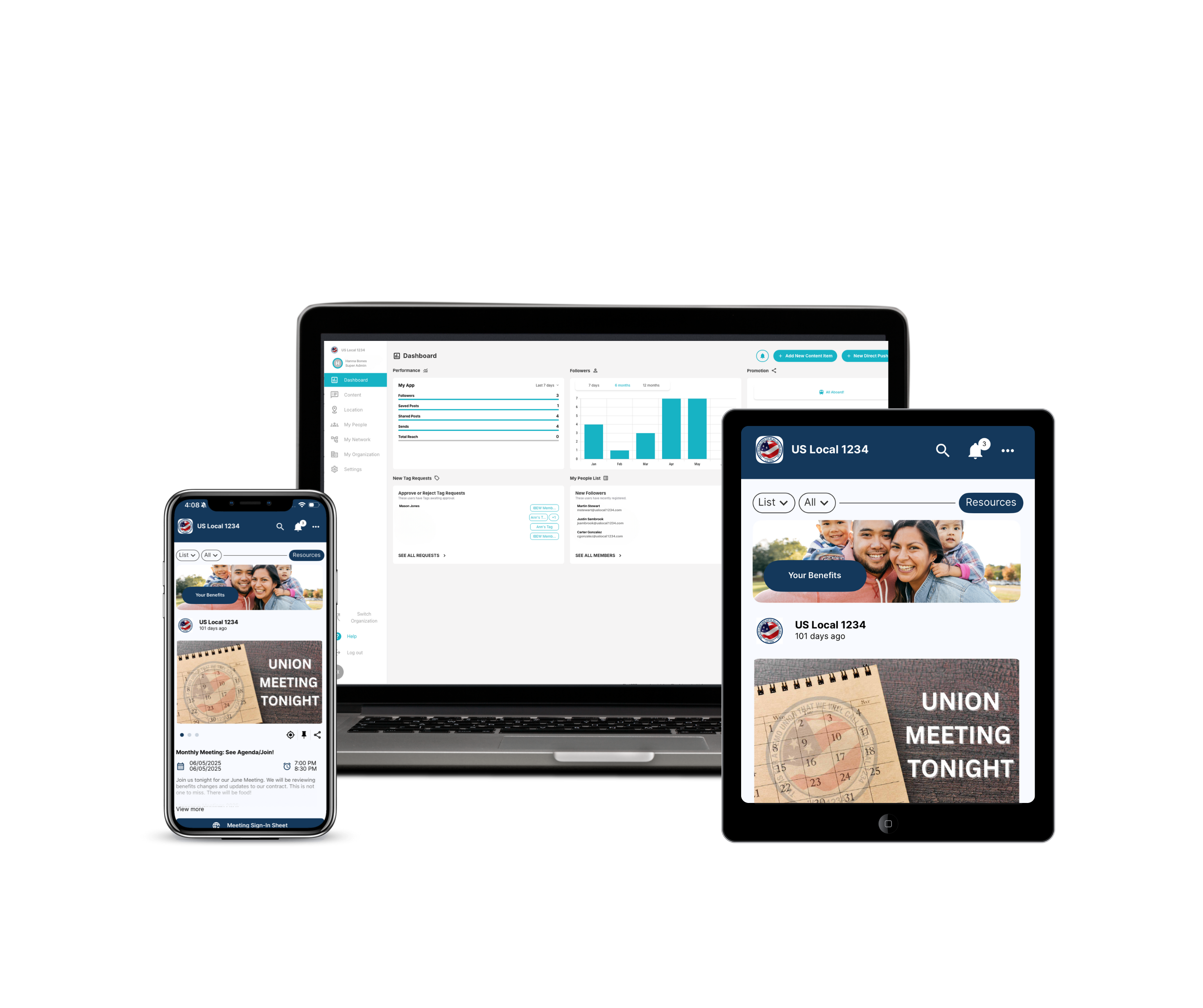 Union Strong App with Admin H