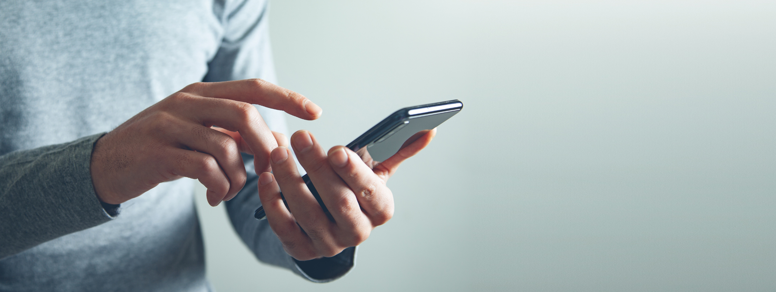 Contact Us Phone Hand Banner